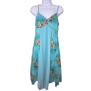 Vintage Y2K Baby Doll Floral Dress Size Medium Asymmetrical Hem Fairy Boho Gypsy